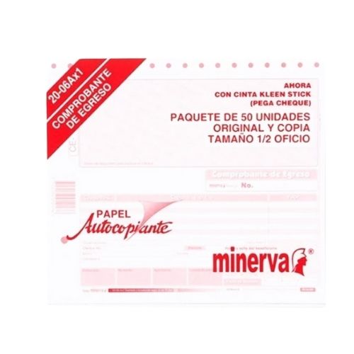Comprobante De Egreso Autocopiante Por 50 Minerva 2006 A