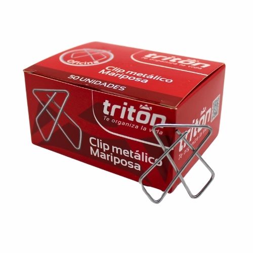 Clip Metalico Mariposa Triton Caja X 50 Clips