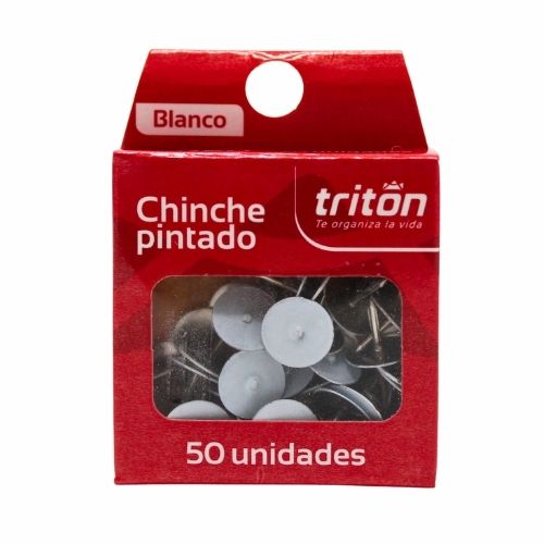 Chinche Metalico Triton Blanco Caja x 50u.