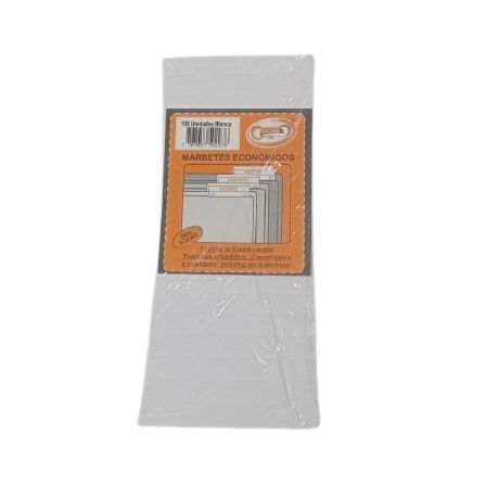 marbete folder corriente blanco