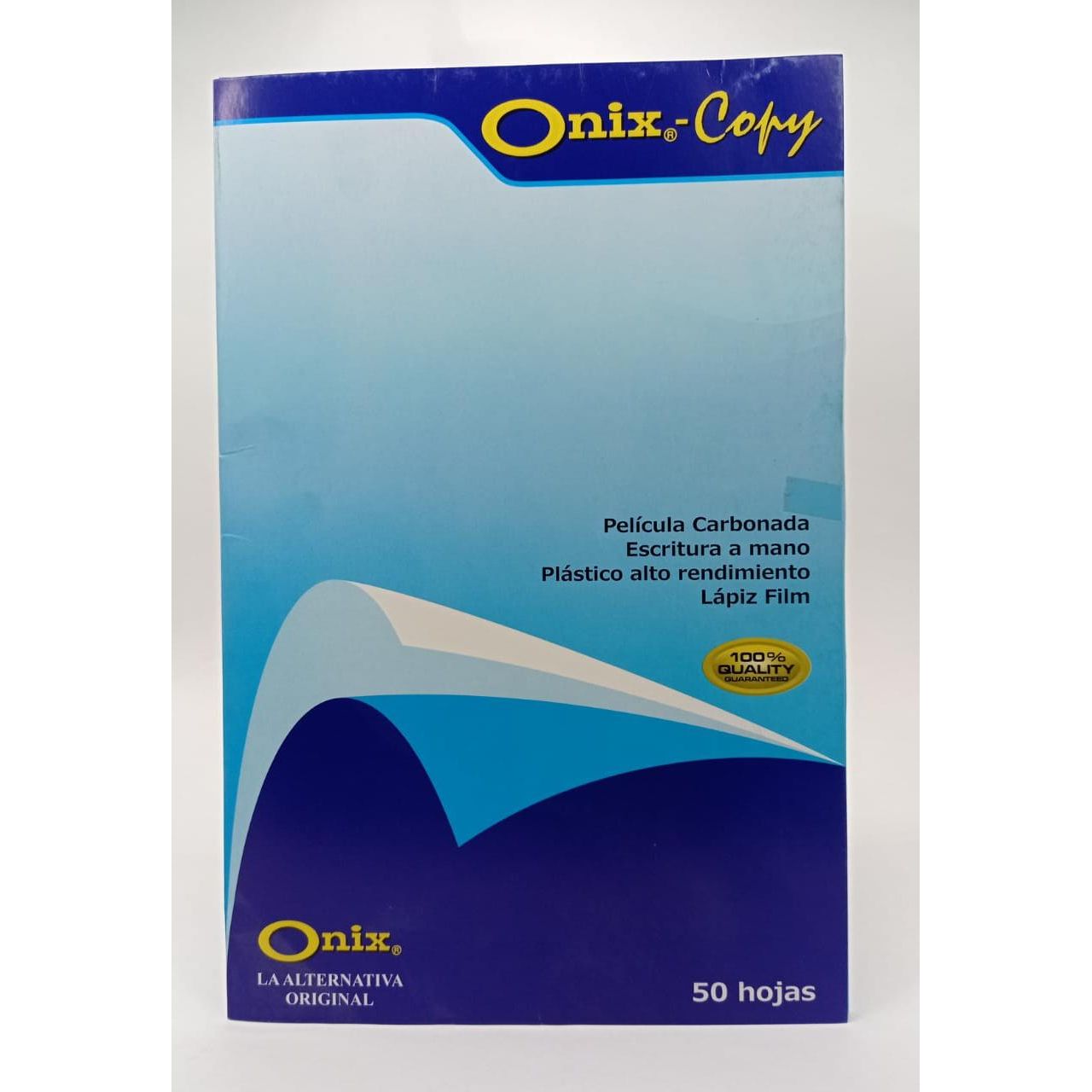 Pelicula Carbonada Mano Azul Oficio Lapiz