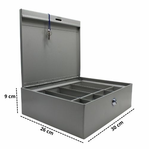 Caja Menor Metalica Grande 26 x 30 x 9 cms 