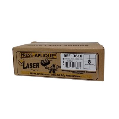 Press Aplique 108x70 x3200u. Caja Laser Ref:3618