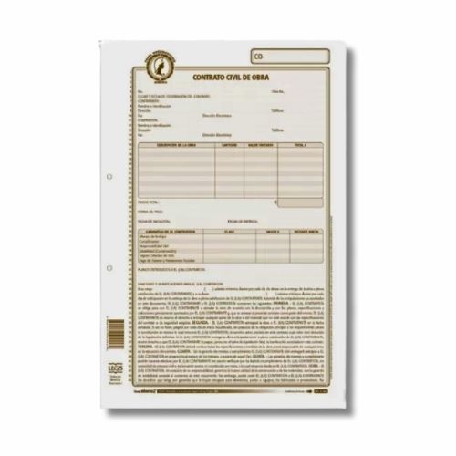 Contrato Civil de Obra por 12 Minerva 5509