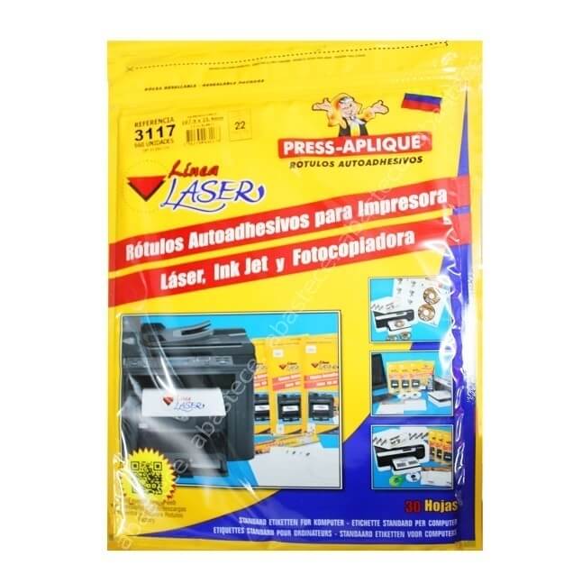 press aplique 108 x 25 carpeta laser x 660 rótulos ref: 3117