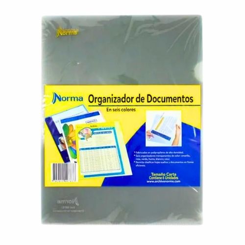 Carpeta L Carta Organizador de Documentos x6 Colores Norma 500783