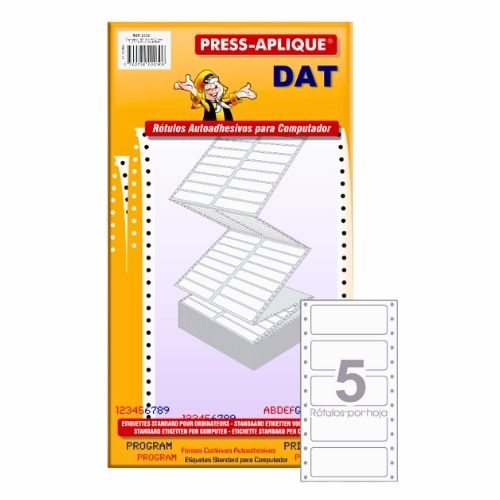press aplique 102 x 49 carpeta dat x 315 rótulos ref: 2030