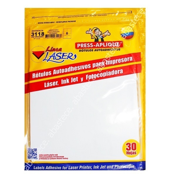 Press Aplique 108x70 Carpeta Laser X240 Rotulos Ref 3118