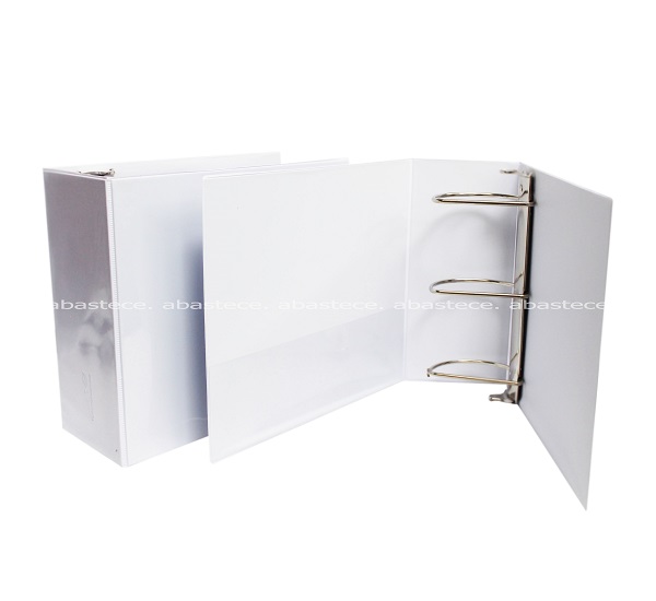 pasta 3 argollas 105 4 pulgadas Blanca herraje en D