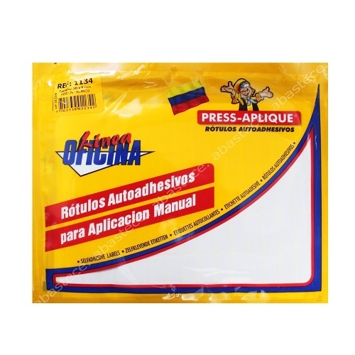 Press Aplique 20x8 mm 1.350 Rotulos Sobre Blanco Ref: 1134