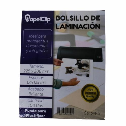 Bolsillo de Laminacion CARTA Calibre 5 Paq.x 100u.