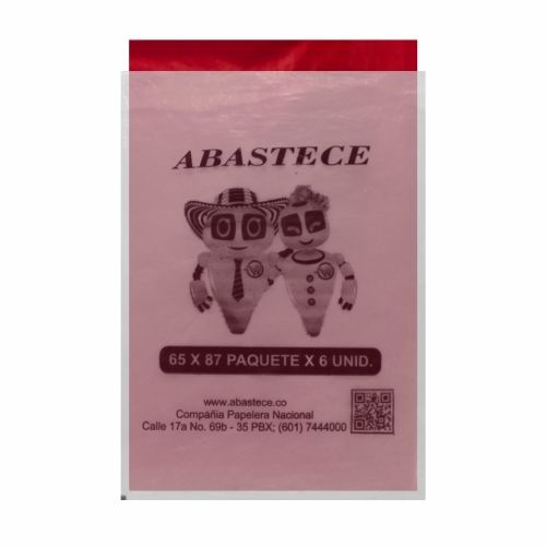 Bolsa basura 65 x 87 jumbo ROJA Paq.x 6u.Calibre 2.3