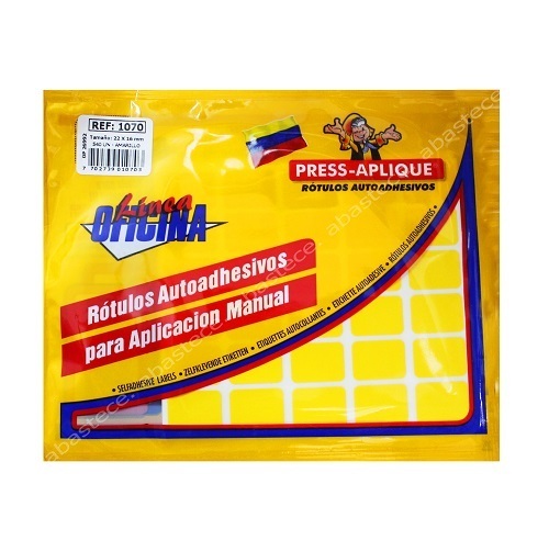 Press Aplique 22 X 16 X 540 Rotulos Sobre Amarillo Ref: 1070
