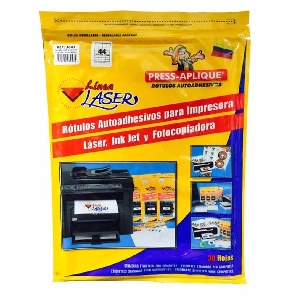 Press Aplique 54x25 Carpeta Laser x1320 Rotulo Ref: 3043