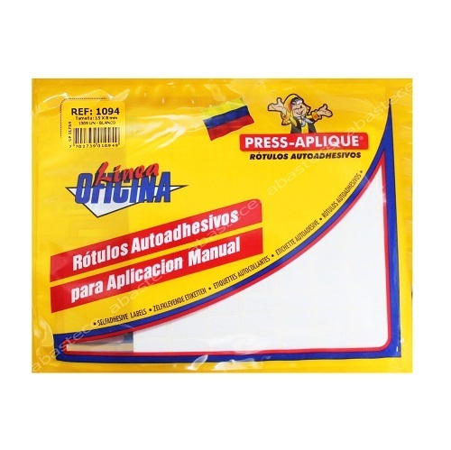 press aplique 15 x 8 sobre blanco x 1309u.  ref: 1094