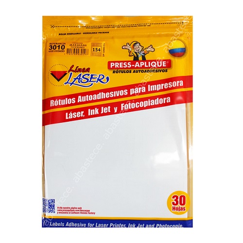 Press Aplique 25 x 12 Carpeta Laser x4620 Rotulos Ref:3010