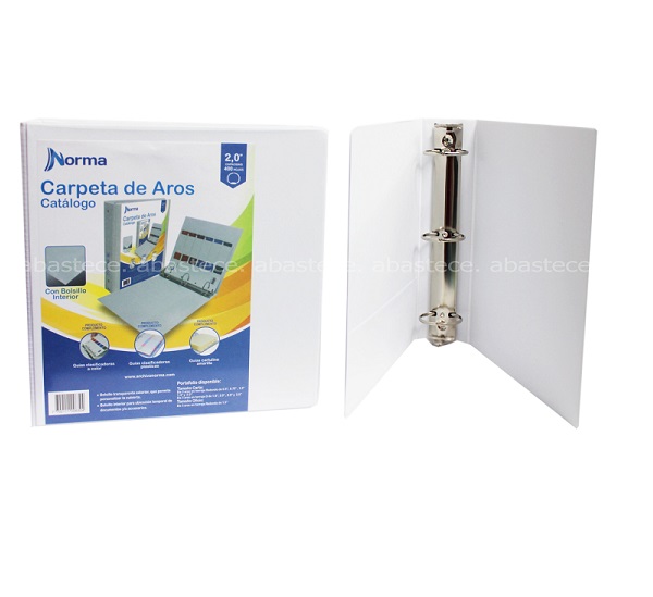 Pasta 3 Argollas 105 2 Pulg. Blanca Herraje En D Ref:  500257 Norma