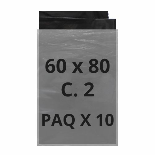 Bolsa Basura 60 X 80 Calibre 2 NEGRA Paq.x10u.