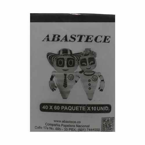 Bolsa Basura 40 X 60 Para Papelera Calibre 2 Negra Paq.x10u.