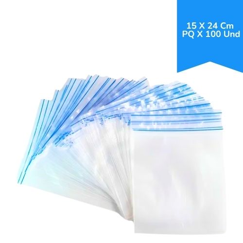 Bolsa Cierre Hermetico 15x24 cm  x100u. Calibre 2.5