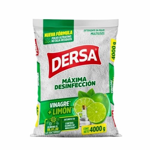 Detergente En Polvo Dersa Multiusos Vinagre Limon 4000g