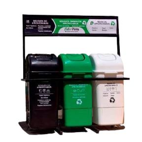 Punto Ecologico Vaiven 35 Lts Blanco-Verde-Negro Fuller Pinto