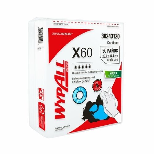 Paños de Limpieza Wypall X60 Paq.x 50paños Ref : 30243120
