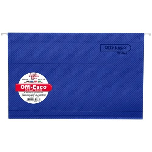 Folder colgante Oficio plastico Azul