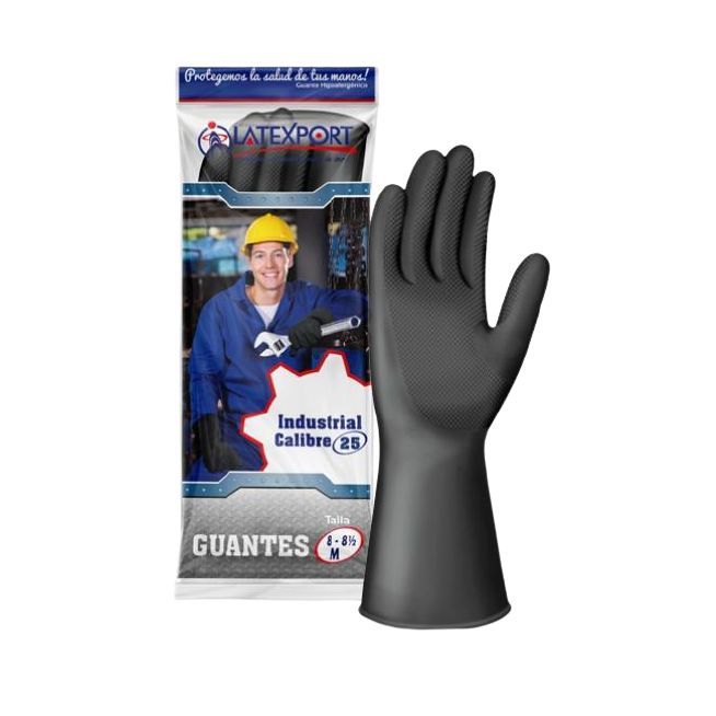 Guante Industrial NEGRO Calibre 25 Talla 7- 7.5