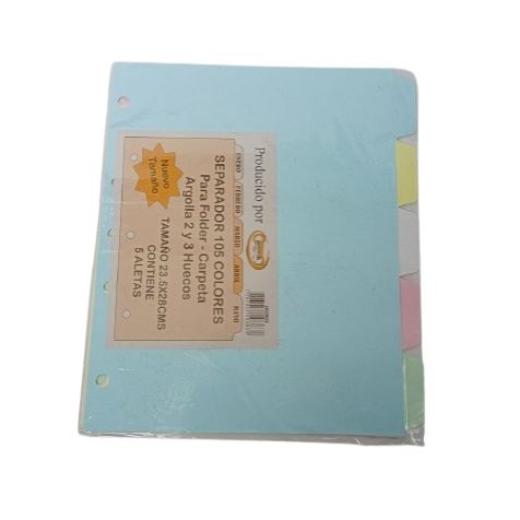 Guia Clasificadora 105 Diseno Pestana Paquete 5 Cartulinas