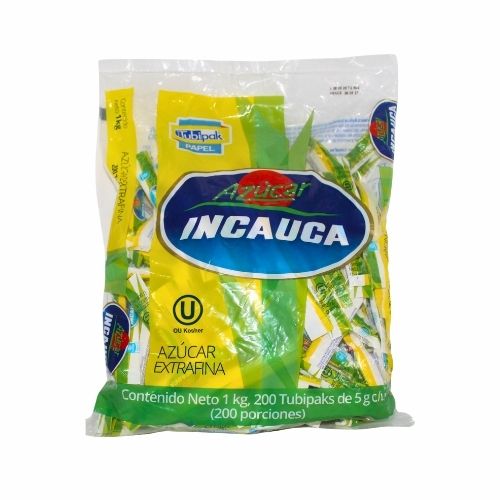 Azucar Incauca Blanca Extrafina Bolsa por 200 Tubipack (=)