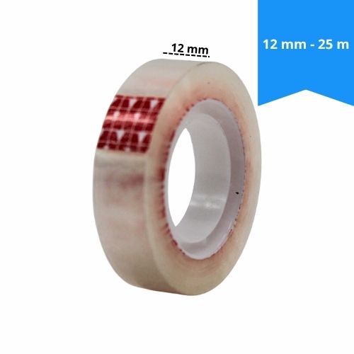 Cinta Adhesiva Transparente 12mm x 25m Offi-Esco