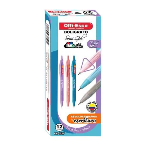 Esfero OffiEsco OE 055F Negro 0.7 Retractil Cuerpo Color Caja x12