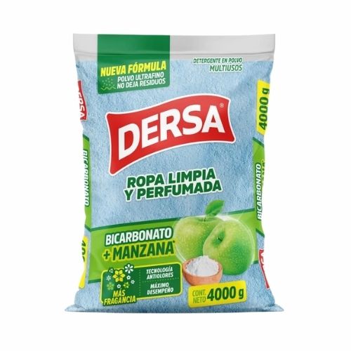 Detergente En Polvo Dersa Multiusos Bicarb. Manzana 4000g