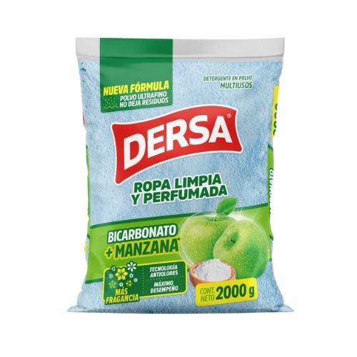 Detergente En Polvo Dersa Multiusos Bicarb. Manzana 2000g