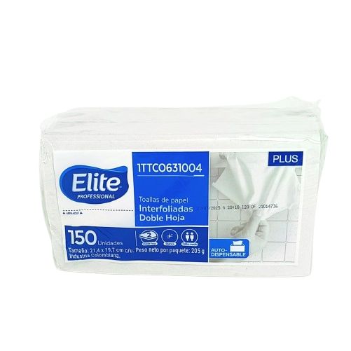 Toalla De Manos En Z Elite Doble H Blanca Fajo X150 Hojas 631004