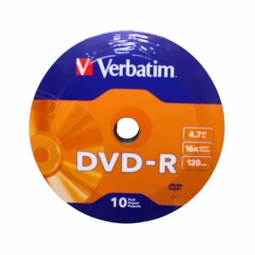 DVD-R 4.7GB 16X Verbatin X 10 Unidades