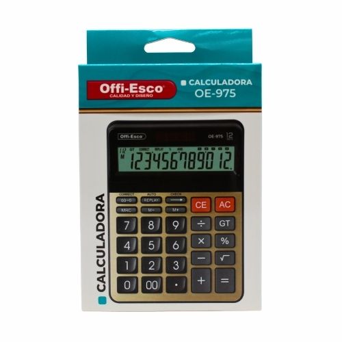 Calculadora Offi-Esco OE -975 12 Digitos de Escritorio 12.3x17 cms