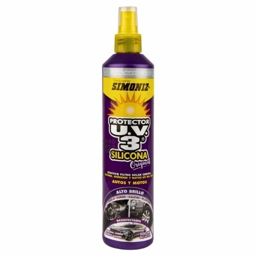 Silicona Protector Alto Brillo UV3 300 ml Carro Nuevo Simoniz