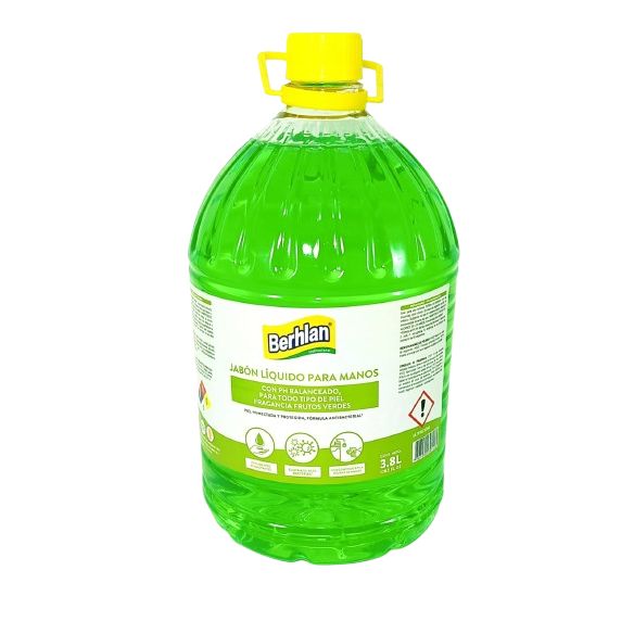 Jabon Liquido Para Manos Antibacterial F. Verdes 3800ml Berhlan