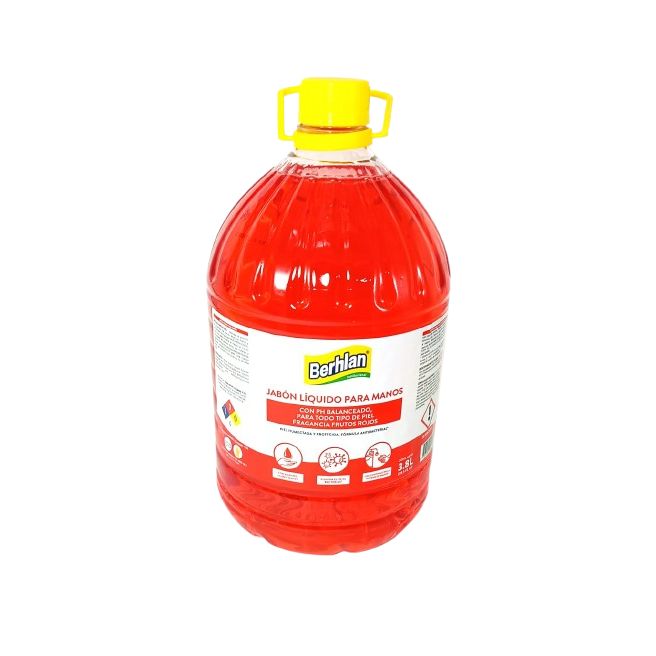 Jabon Liquido Para Manos Antibacterial F. Rojos 3800ml Berhlan