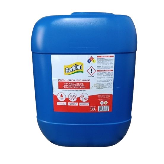 Jabon Liquido Para Manos Antibacterial F.Rojos Cuñete X 19000ml Berhlan