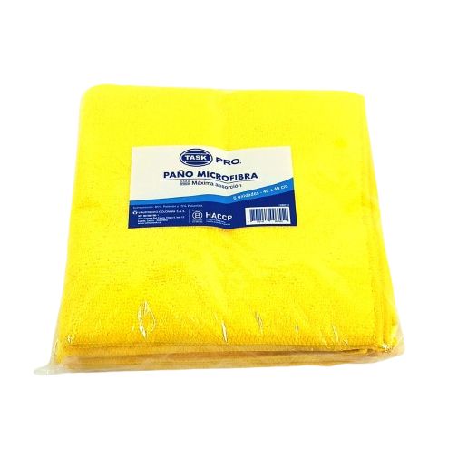 Paño Microfibra Amarillo 40x40 Cms x 5 Unidades Task