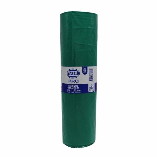 Bolsa Basura Verde 100x120 Cal.2.4 Rollo X5u. Task Pro