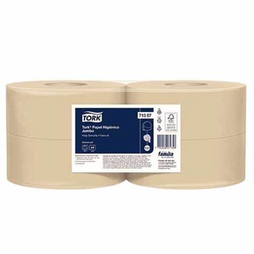 Papel Higienico Familia Jumbo Natural 4x400m H Sencilla 71357