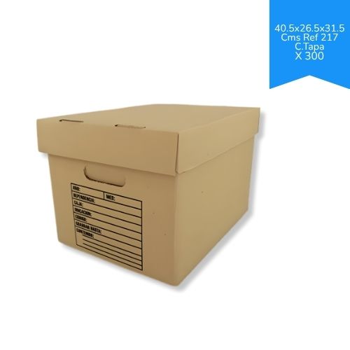 Caja Archivo X300 Reforzada 40.5x26.5x31.5 Cms Ref 217 C.Tapa