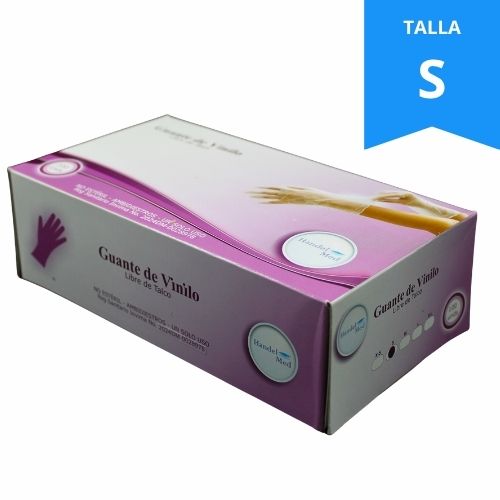 Guante Vinilo No Esteriles Transparentes Talla S Caja X 100u.