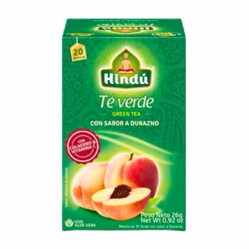 Te Hindu Verde Sabor A Durazno Caja X 20 Sobres