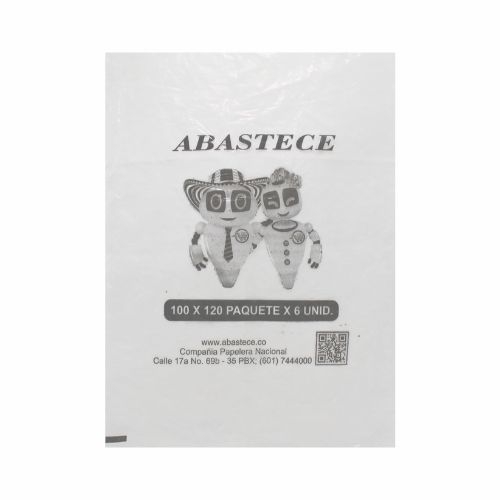 Bolsa Basura 100 X 120 Calibre 2.3 Transparente Paq.x 6