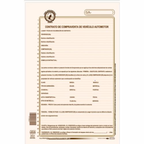 Contrato Compraventa Vehiculo Automotor Por 12 Minerva 5508